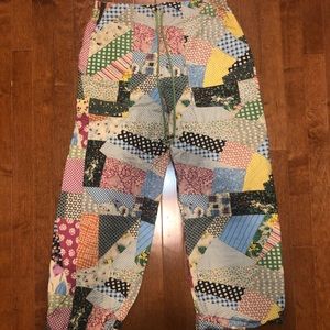 Patchwork Drawstring Pants